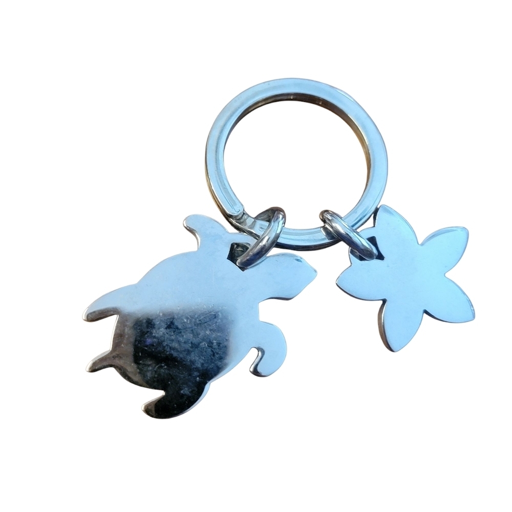 Colorful Turtle and Flower Keychain - Picture 2 of 2